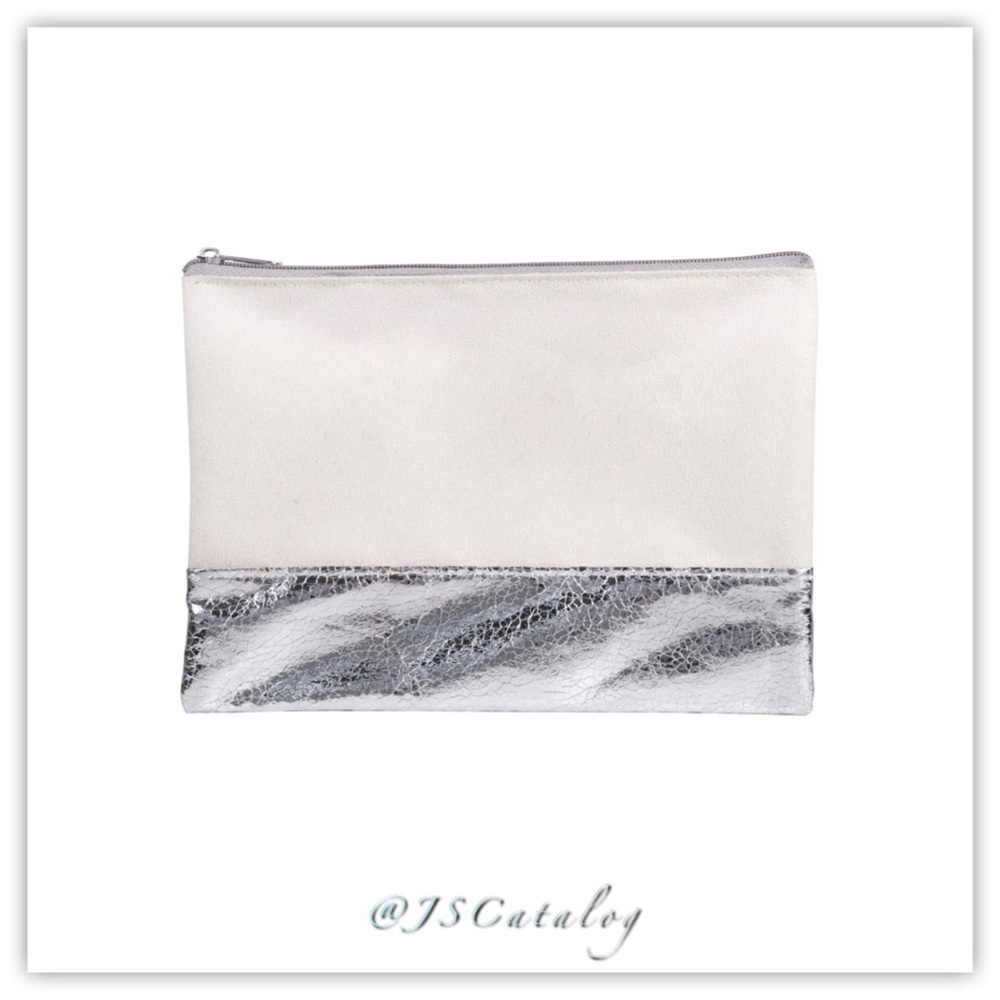 3 x Cream & Metallic Silver Metallic Bags